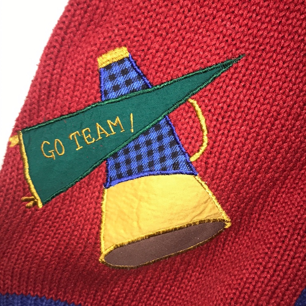 Vintage 80s Sharon Young Ramie Cheerleader/Futbol Vest - Picture 5 of 8